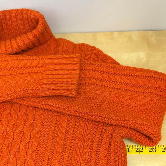 Tommy Hilfiger Vibrant Orange wool roll neck Turtleneck Sweater - Picture 9 of 11